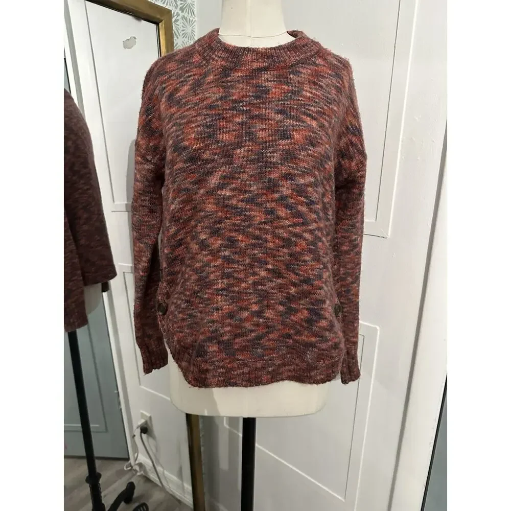 Madewell Space Dye Birchmont Side Button Pullover Sweater XXS - Picture 8 of 11